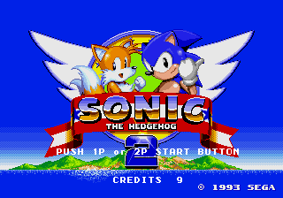 Sonic The Hedgehog 2 (Mega Play) Title Screen
